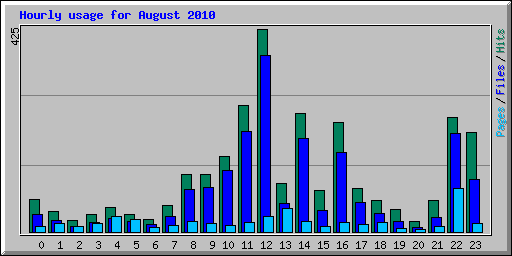 Hourly usage for August 2010