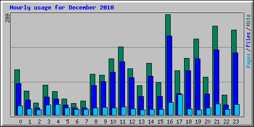 Hourly usage for December 2010