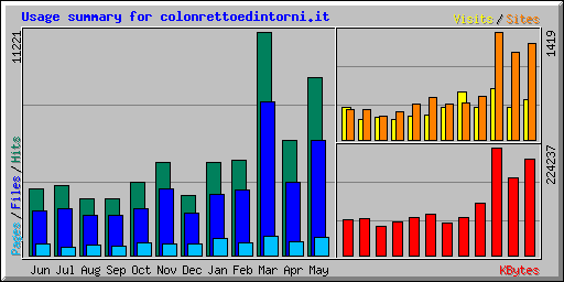 Usage summary for colonrettoedintorni.it